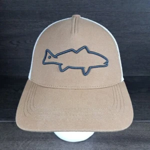Costa Solid Beige Fish Logo Mesh-Back Snapback Hat Excellent Used Condition - Picture 1 of 8