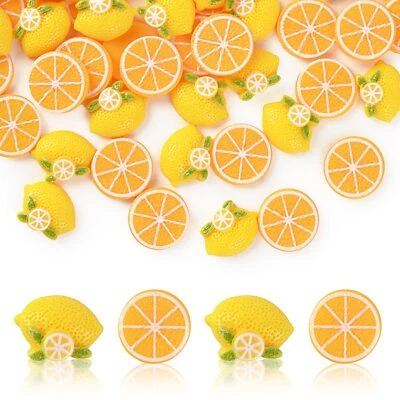 100 Pcs Artificial Lemons Flatback Resin Fake Lemon for Scrapbooking DIY - Image 1 of 4