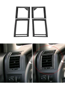 6Pcs Black Carbon Fiber Side Air Vent Outlet Cover Trim For Chrysler 300 2008-10 - Picture 1 of 11