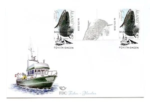 Aland FDC 2018 Scarce Gutter Pair Salmon Fishing Angling AL026 - Picture 1 of 1
