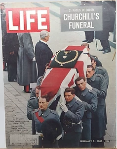 Life Magazine February 5, 1965 - Sir Winston Churchill's Casket + Funeral - Picture 1 of 2
