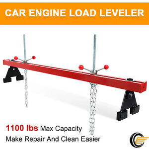 Engine Load Leveler 1100 LBS Capacity Support Bar Transmission W/ Dual Hook Red