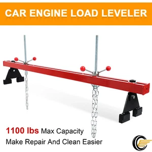 Engine Load Leveler 1100 LBS Capacity Support Bar Transmission W/ Dual Hook Red - Picture 1 of 24