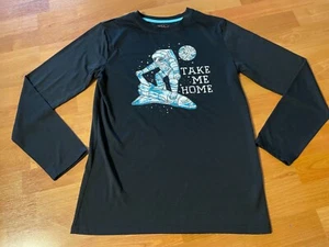 Girl's Cat & Jack pajama top size XL 16 spaceman astronaut long sleeves black - Picture 1 of 4