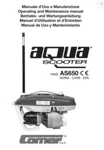 AQUA SCOOTER AS650 COMER SPA PARTS MANUAL CATALOGUE COPY - Picture 1 of 4