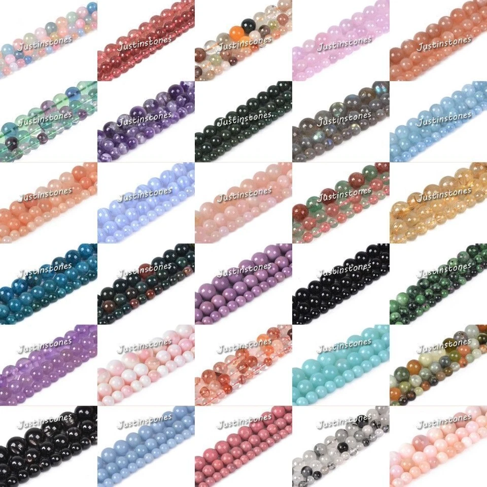 Gemstome Round Ball Loose Beads Nice DIY Jewelry Making Beads Strand6mm 8mm 10mm - Image 1 of 1