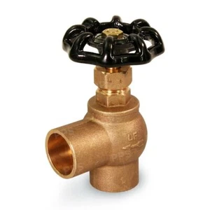 Globe Style Turn Angle Stop Brass Valve Lead Free Sweat Connections - Picture 1 of 4