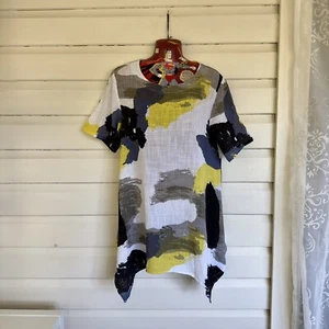 Caroline Morgan Woman’s Top Size 10 Multicoloured Cotton Short Sleeve Tunic - Picture 1 of 15