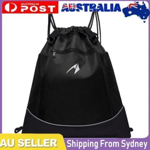 Basketball Backpack Drawstring Basketball Mesh Bag Soccer Carrying Bag (Black) - Picture 1 of 12