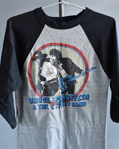 80s VTG Bruce Springsteen & The E St Band 1980-81 Raglan T Shirt Jersey Tour M - Picture 1 of 11
