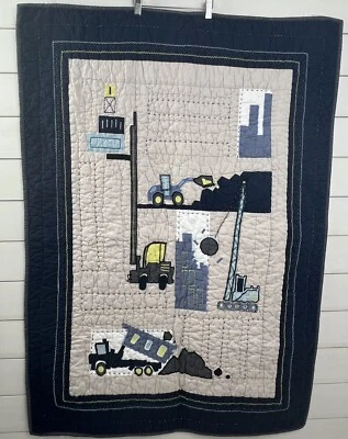 POTTERY BARN KIDS Crib Baby Quilt Construction Wall Hanging PBK - Image 1 of 4