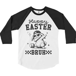 Happy Easter Bruh Shirt Funny Easter Bunny Kids Shirt Toddler Boys Girls Tees - Picture 1 of 6