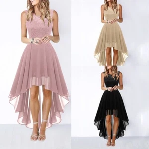 Women Floral Lace Dress Bridesmaid Dress Cocktail Dresses Mid-length - Picture 1 of 32