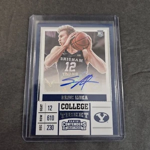 Eric Mika BYU Basketball Autograph Panini Blue Foil Rookie Card Auto NCAA 2017 - Picture 1 of 6