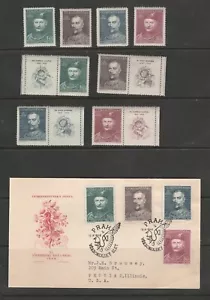 Czechoslovakia Scott# 351-354+ Set With Tabs + FDC - Picture 1 of 2