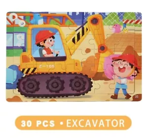 Cute Excavator 30 pieces Puzzle toy jigsaw for Kids Age 3-8 Educational learning - Picture 1 of 20