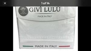 Givi Lulu Italy Pon Pon King Sheet Set White LS Italian Cotton 200TC New - Picture 1 of 10