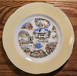 Vintage Mid-Century Arizona Souvenir Plate 8 3/4 Inches - Picture 1 of 3