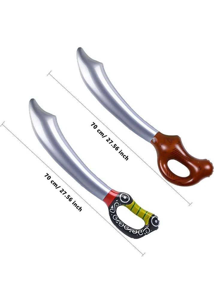 27.5" PIRATA Fiesta Foto Utilería Conjunto de 2 piezas Decoración Disfraz ESPADAS INFLABLES Grande Foto 1 de 1