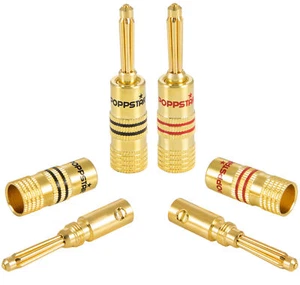 Poppstar 4x wtyczka bananowa, do kabla głośnikowego (do 4 mm2), pozłacana - Zdjęcie 1 z 6