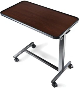 Adjustable Overbed Bedside Table with Wheels Bed Desk Over Bed Table Table - Picture 1 of 6