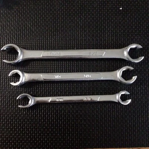 Set Of 3 Double Open End Flare Nut Wrench CR-V Taiwan SAE - Picture 1 of 2