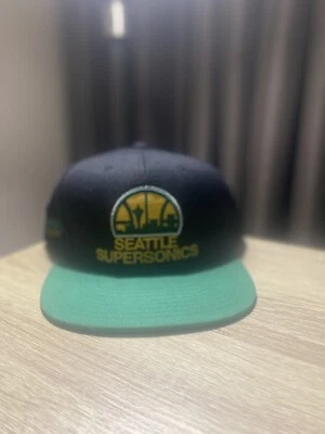 Seattle supersonics mitchell and ness hat (signed by Ray Allen) - Image 1 of 3