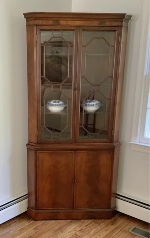 Antique Chippendale Mahogany Corner Cabinet Cover