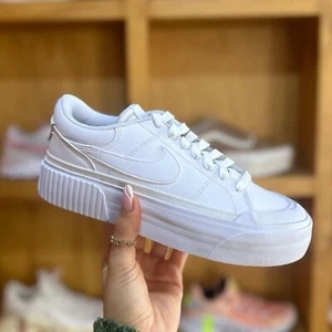 Nike Wmns Court Legacy Lift White Women Casual Platform Shoes DM7590 Size 8 - Picture 1 of 8