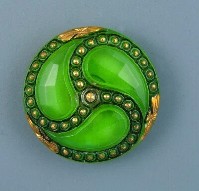 COLORFUL CZECH GLASS BUTTON - Image 1 of 3