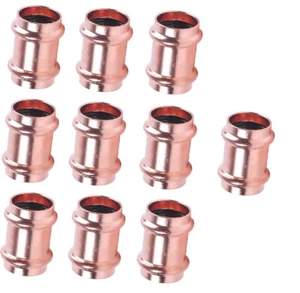 EZ-Fluid (10) 1/2" Propress Copper Fittings Propress Press Slip Coupling No Stop - Picture 1 of 2