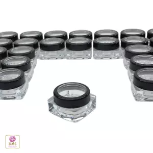 Barattoli Cosmetici Quadrati Contenitori Bellezza Vuoti Coperchio Finestra 10 Grammi Ml (100) 3089 - Foto 1 di 5