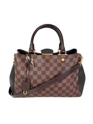 Louis Vuitton Damier EbeneCuir Taurillon Brittany Black Shoulder Bag EBAY LIVE - Image 1 of 4
