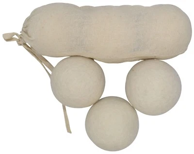 Nepalí Secadora Bolas Hecho a Mano Fieltro Lana Blanco Natural Tela Suavizante - Imagen 1 de 4