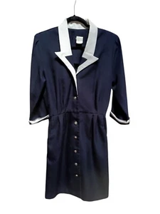 Vintage blau Matrosenkleid Größe 16 True Vintage Cottagecore Preppy - Bild 1 von 10