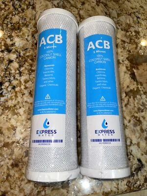 2 Activated Carbon Block Water Filter Replacement – 10 inch 5 Micron –  ACB - Image 1 of 4