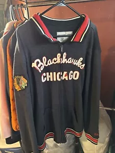 Chicago Blackhawks Sweater Retro Hockey CCM 2XL Gray Full Zipper Throwback - Picture 1 of 4
