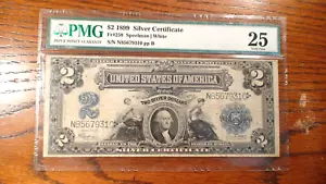 1899 PMG VF25 TWO DOLLAR PORTHOLE SILVER CERTIFICATE NOTE FR #258 $2 BILL - Picture 1 of 4
