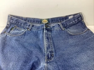 Mens Cabelas Roughneck Dark Wash Relaxed Fit Denim Blue Jeans 40x30 - Picture 1 of 5