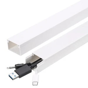 10pcs Cord Hider Wall 15inx1.18inx0.8in Cable Cover Adhesive Wire Hider,White - Photo 1/7