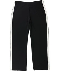Alfani Womens Solid Stripe Casual Wide Leg Pants, Black, Small - Picture 1 of 2
