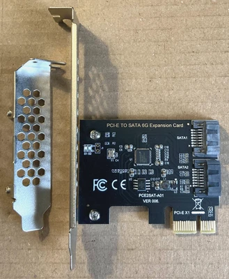 PCI-E to SATA 3 6G 2-Port Expansion Card w/Low Profile Plate - Image 1 of 4