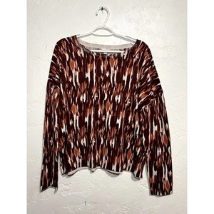 Garnet Hill abstract pullover silk sweater womens medium grandmacore old money - Picture 1 of 5