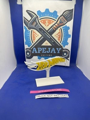 shiny green hotwheels stand, sign , display - Image 1 of 4