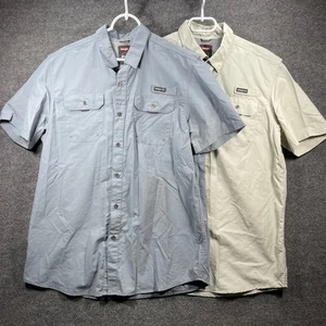 Camisas de pesca Wrangler de ajuste regular con botones para hombre grandes azules/blancas informales - Imagen 1 de 9