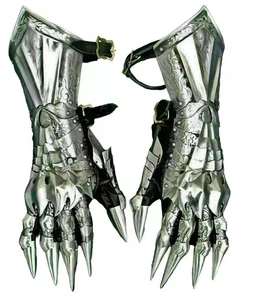 Medieval Nazgul Gloves, Set Steel Armor Gloves Set Gloves Costume Gauntlets Pair - Picture 1 of 6