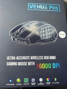 Venus Pro RGB Wireless MMO Gaming Mouse, 16,000 DPI Optical Sensor, 2.4 GHz Tech - Picture 1 of 1