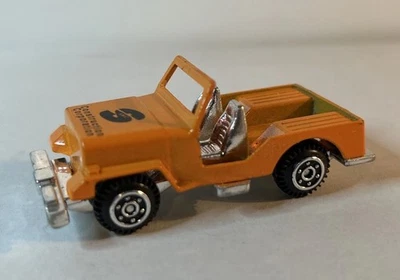 S&C Construction Corporation Orange Jeep Unbranded Toy Car Rare Vintage - Image 1 of 4