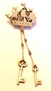 Broche vintage plata 875 barco tres maestros Kogge con llaves Leningrado - Imagen 1 de 7