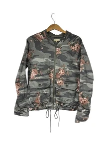 Democracy Camo Floral Zip Up Lightweight Utility Canvas Jacket Womens Large - Picture 1 of 6